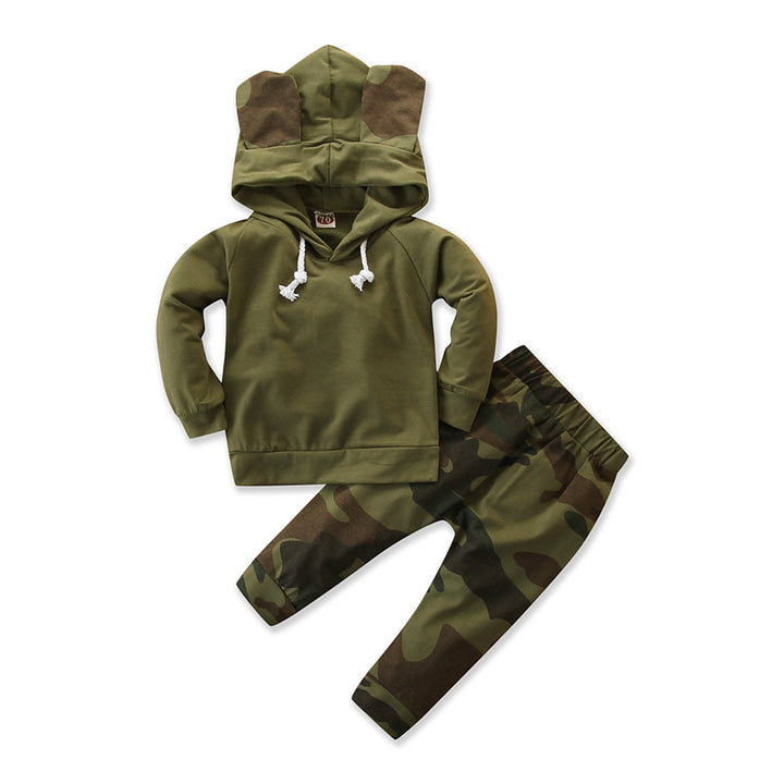 Boys Green Hooded Coat with Pyjamas