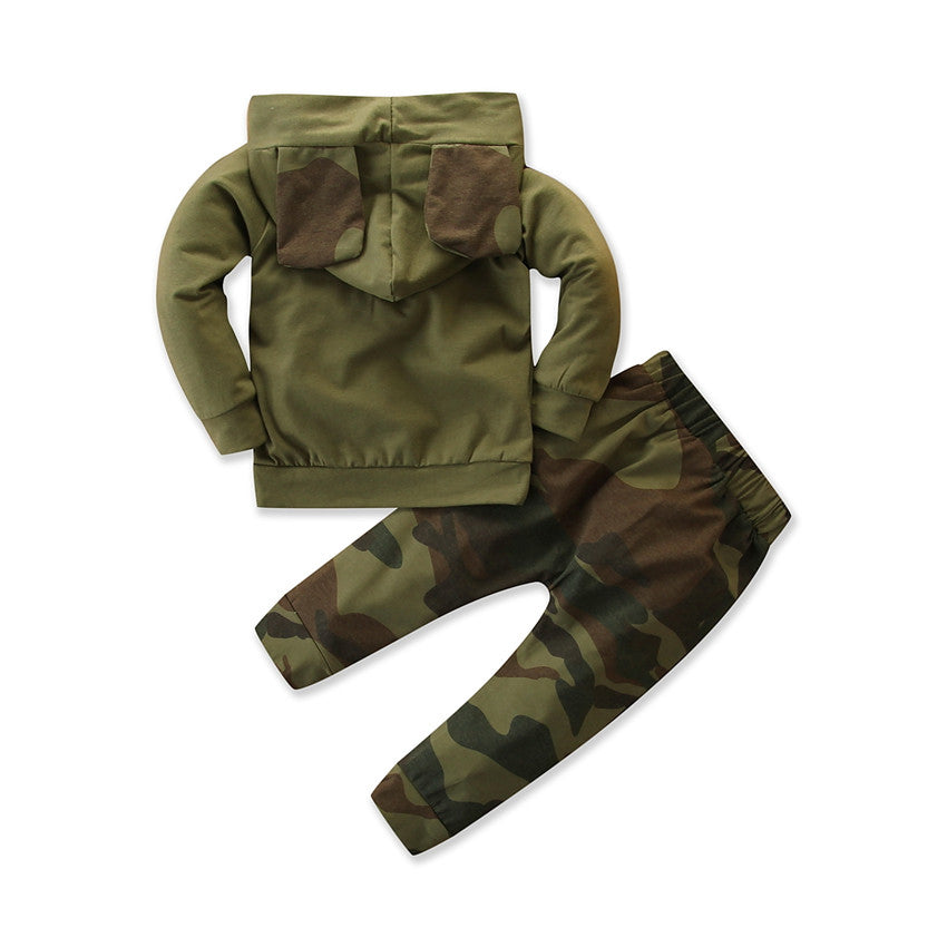 Boys Green Hooded Coat with Pyjamas