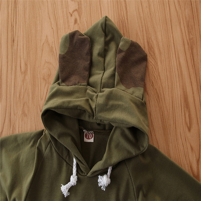 Boys Green Hooded Coat with Pyjamas