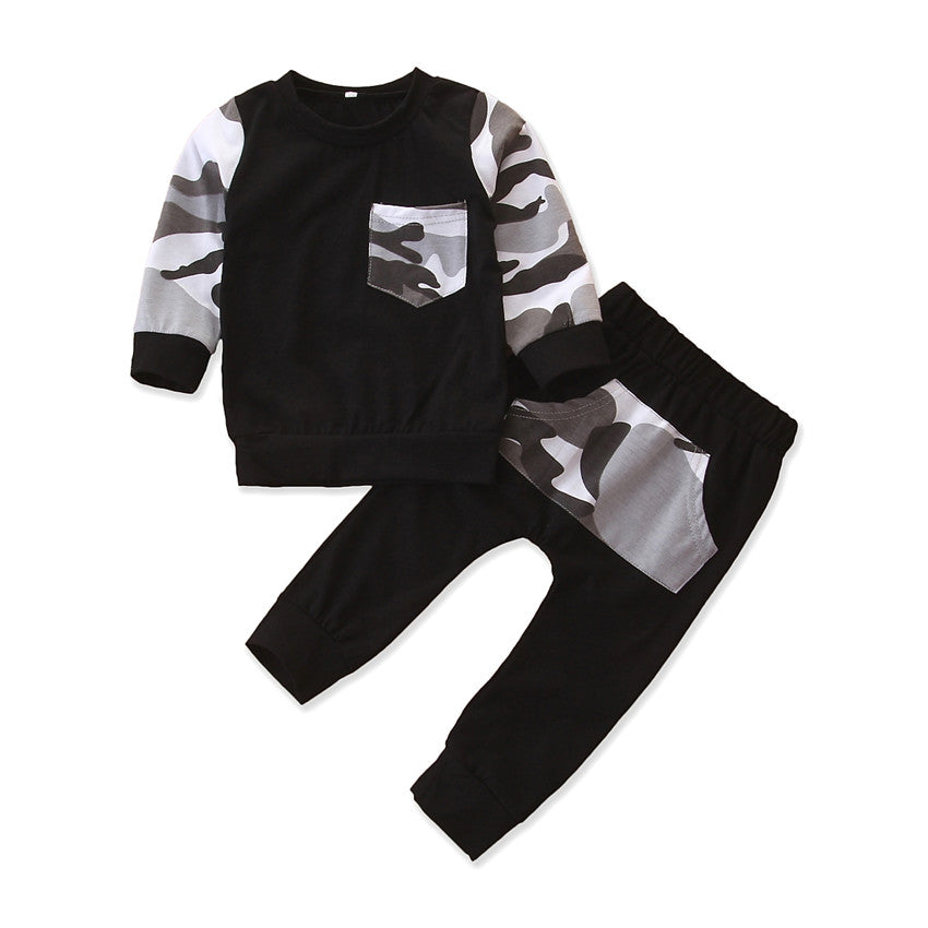 Boys Black Printed T-shirt With Pyjamas