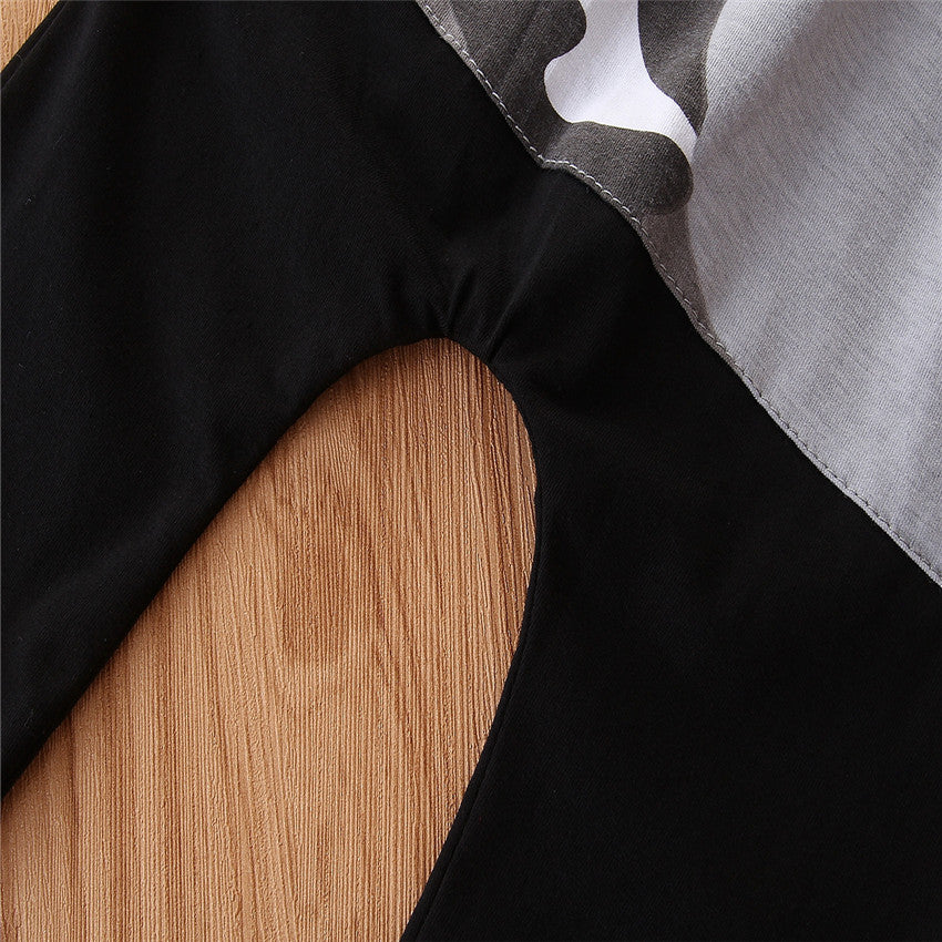 Boys Black Printed T-shirt With Pyjamas