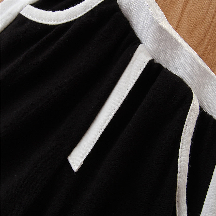 Girls White Woven Design Top and T-shirt With Trousers
