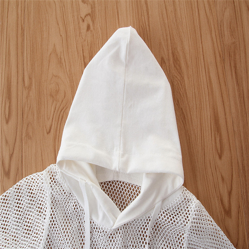 Girls Pink and White Hooded T-shirt and Shirt with Pyjamas