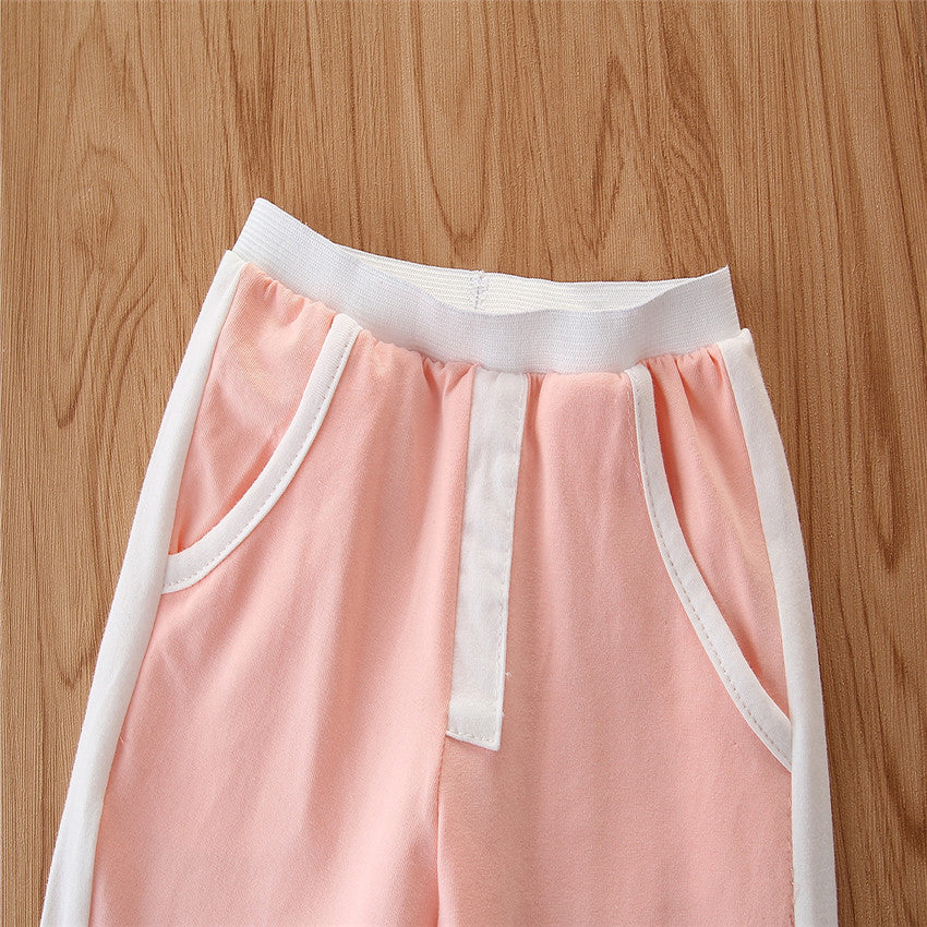 Girls Pink and White Hooded T-shirt and Shirt with Pyjamas