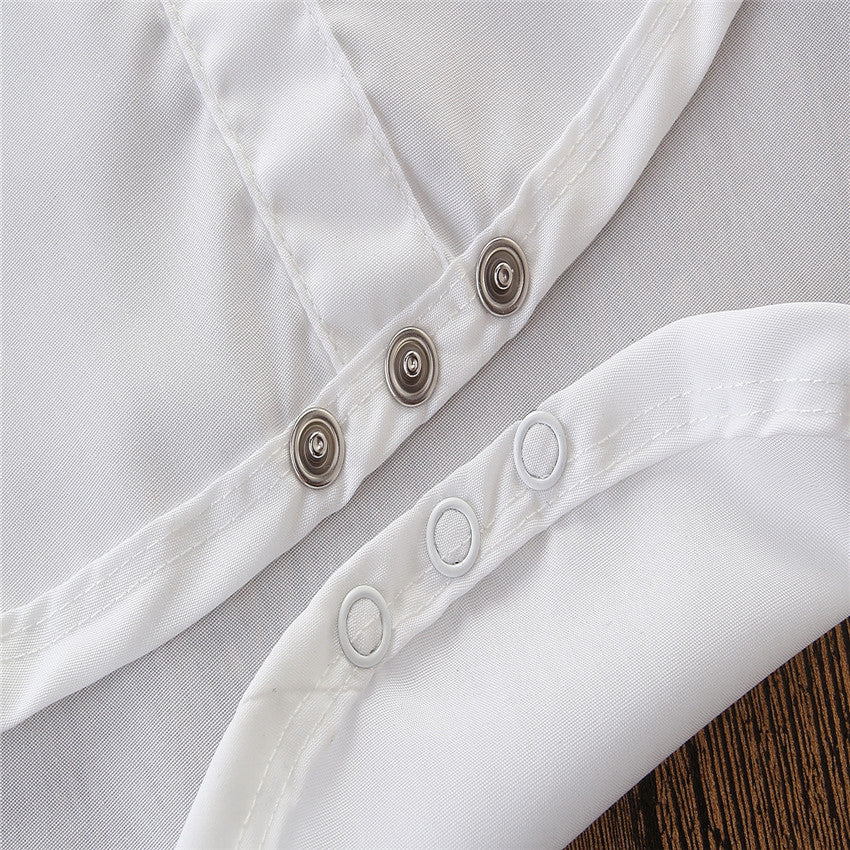 Infants Boys White & Grey Shirt With Shorts