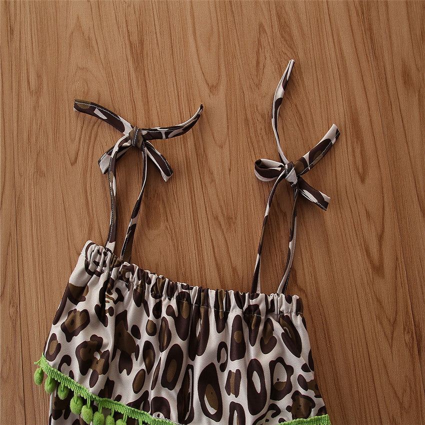 Girls Brown Printed Top With Palazzos