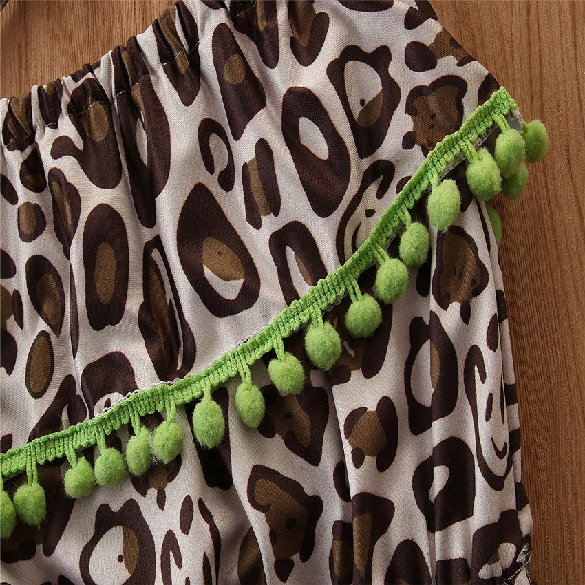 Girls Brown Printed Top With Palazzos