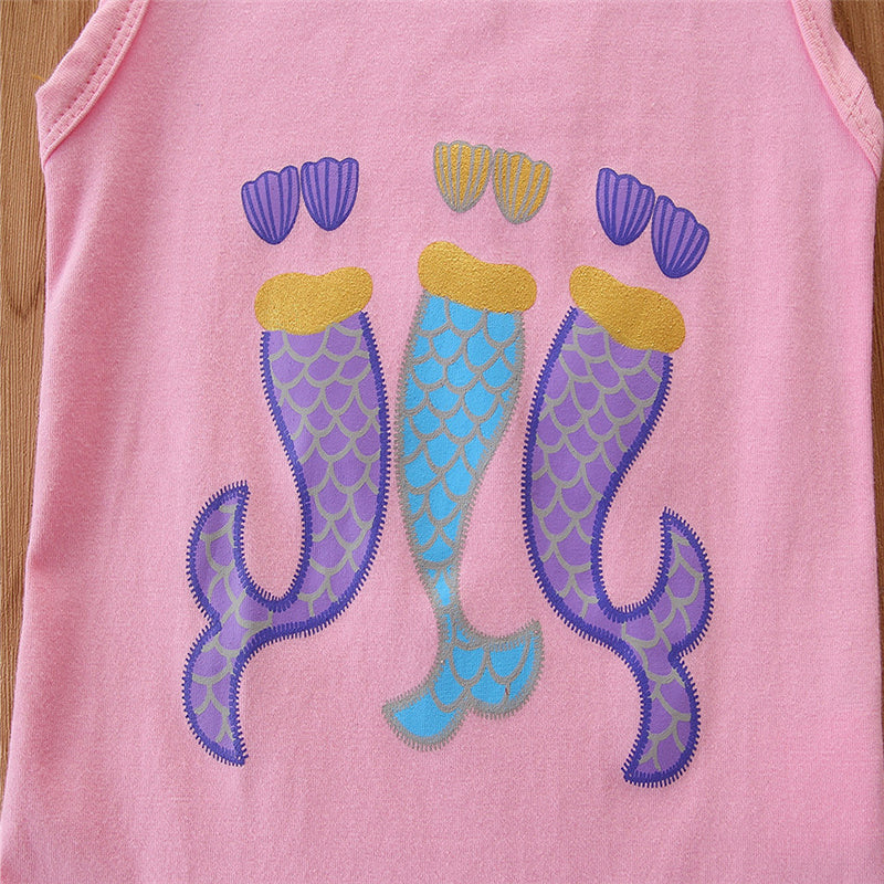 Girls Pink Printed T-shirt With Shorts