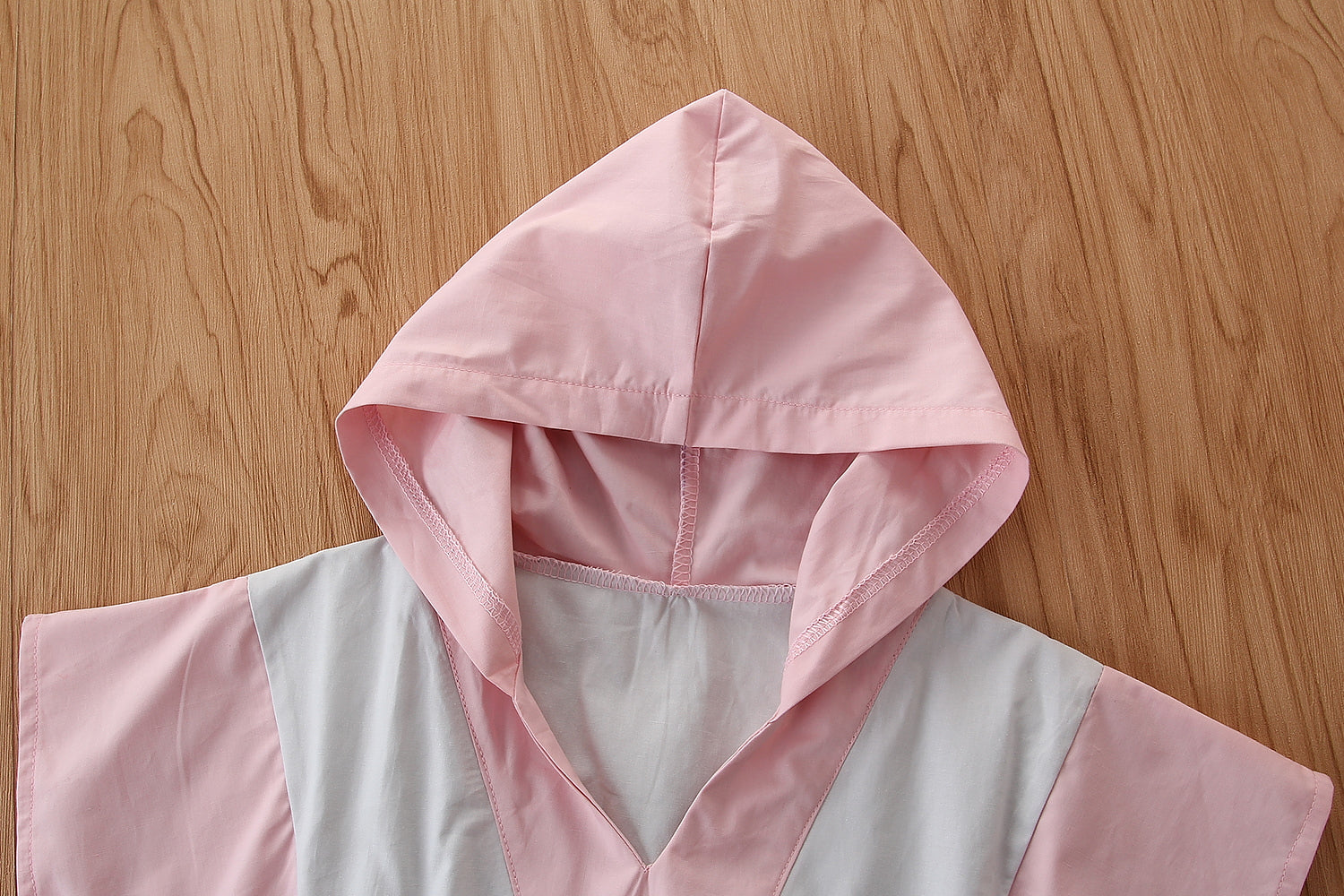 Girls Pink Colourblocked Hooded Top & T-shirt with Shorts