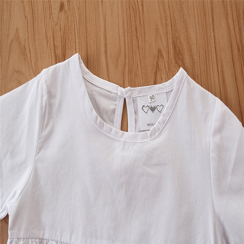 Girls White Top with Skirt