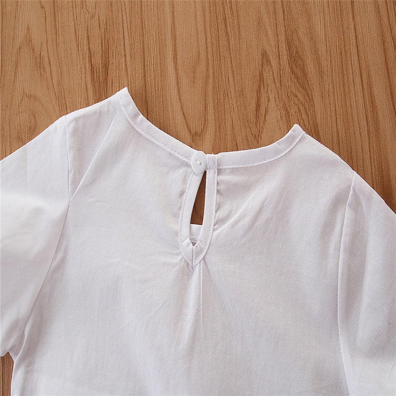 Girls White Top with Skirt