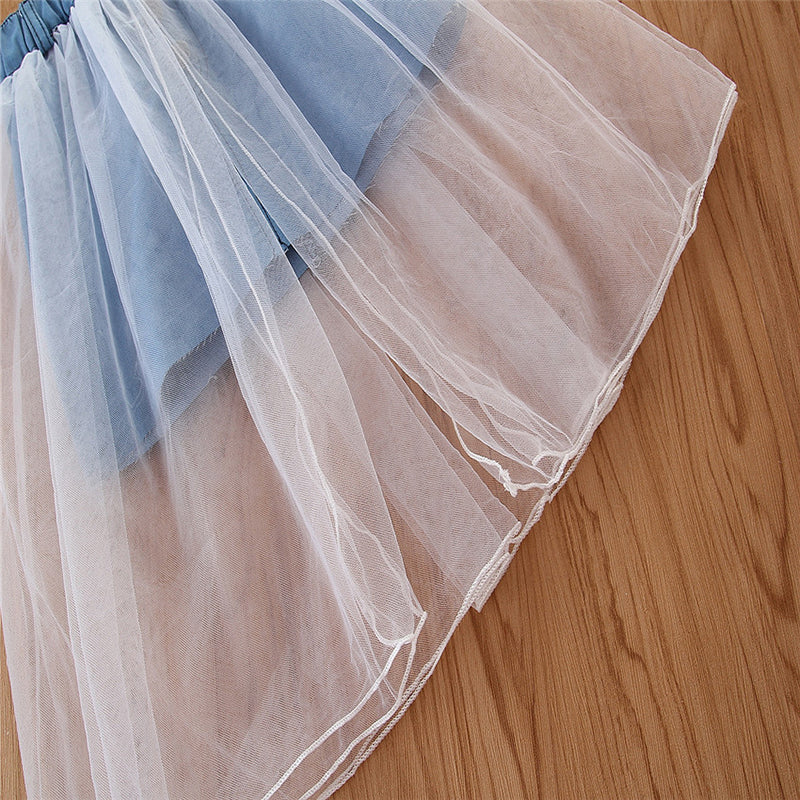 Girls White Top with Skirt