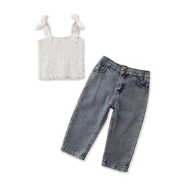 Girls White Top With Capris