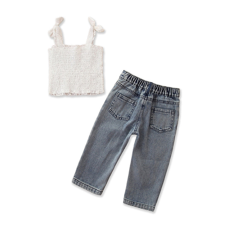 Girls White Top With Capris