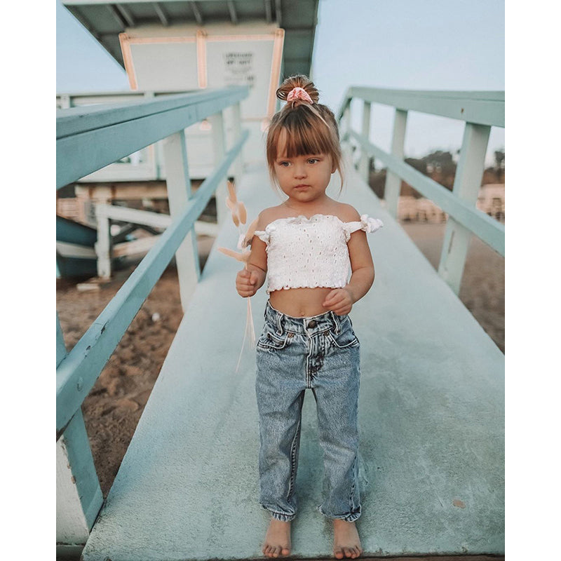 Girls White Top With Capris