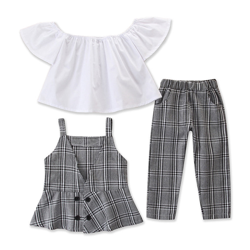 Girls White Top With Pyjamas