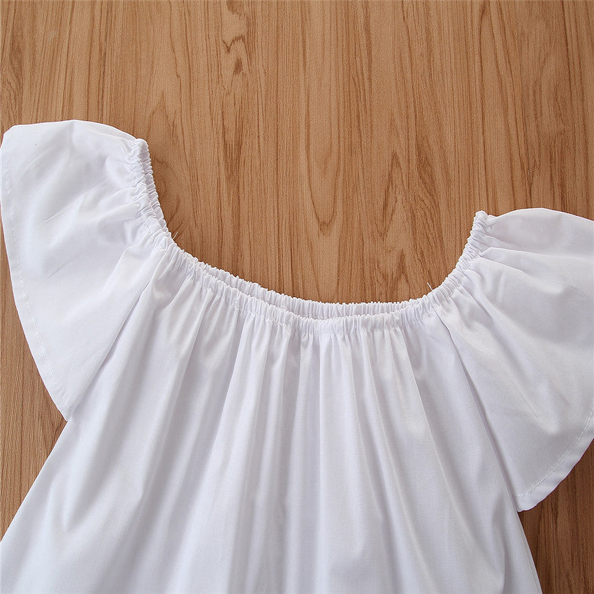 Girls White Top With Pyjamas