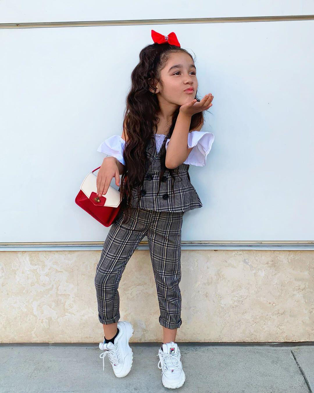 Girls White Top With Pyjamas