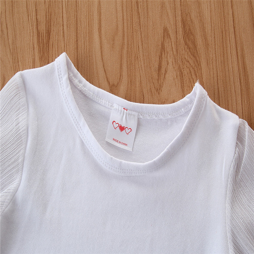 Girls White Crop Top with Palazzos