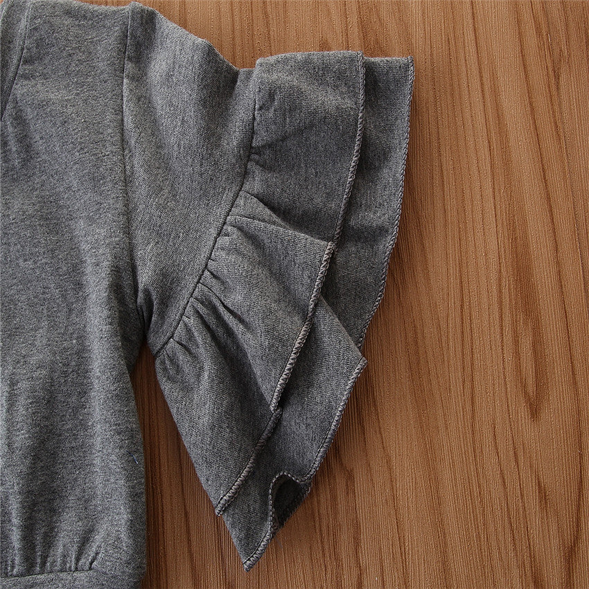 Girls Grey Top with Pyjamas