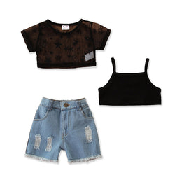 Girls Black Top With Shorts