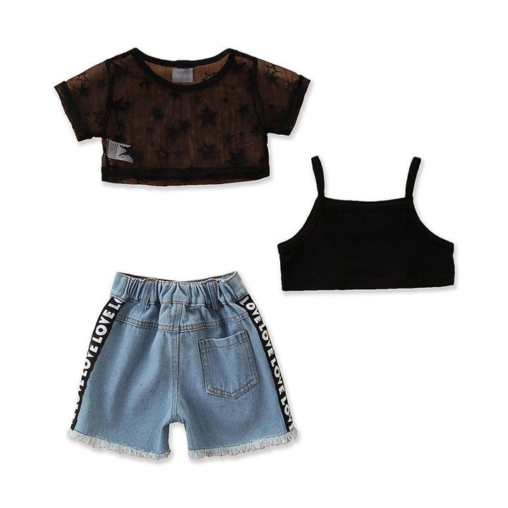 Girls Black Top With Shorts