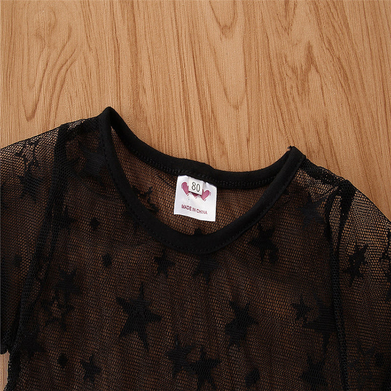 Girls Black Top With Shorts