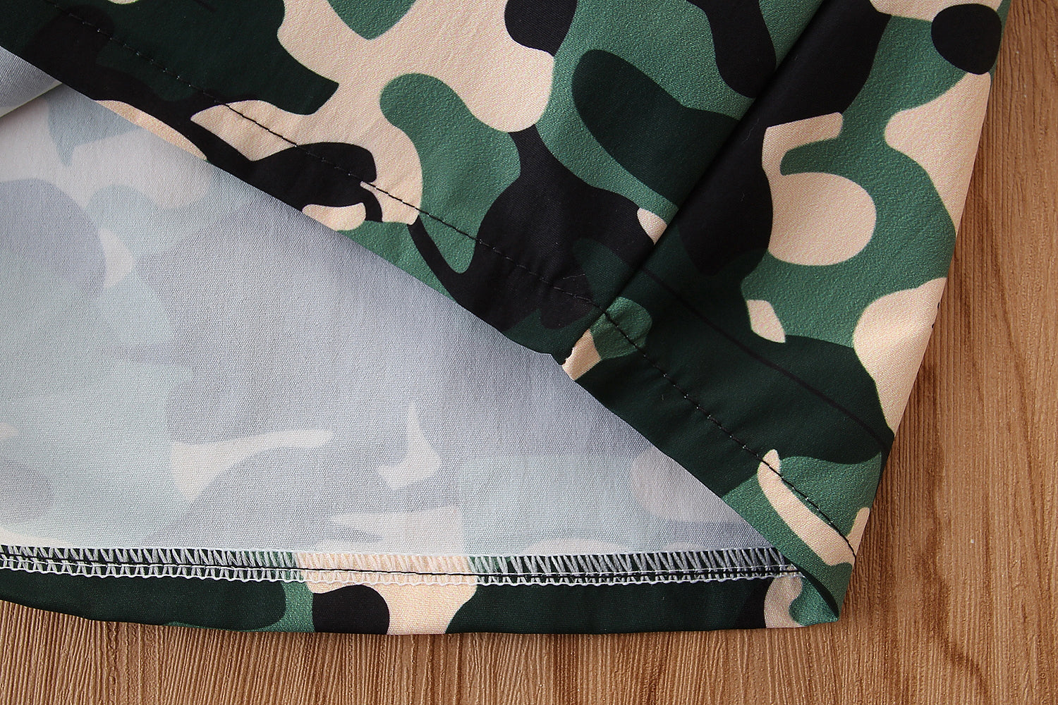 Boys Green Printed Shirt & Shorts with Bow