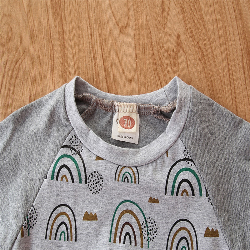 Infant Girls Grey Printed T-shirt & Trouser With Headband