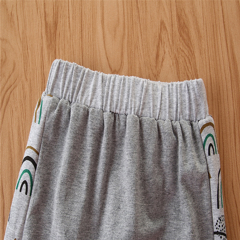 Infant Girls Grey Printed T-shirt & Trouser With Headband
