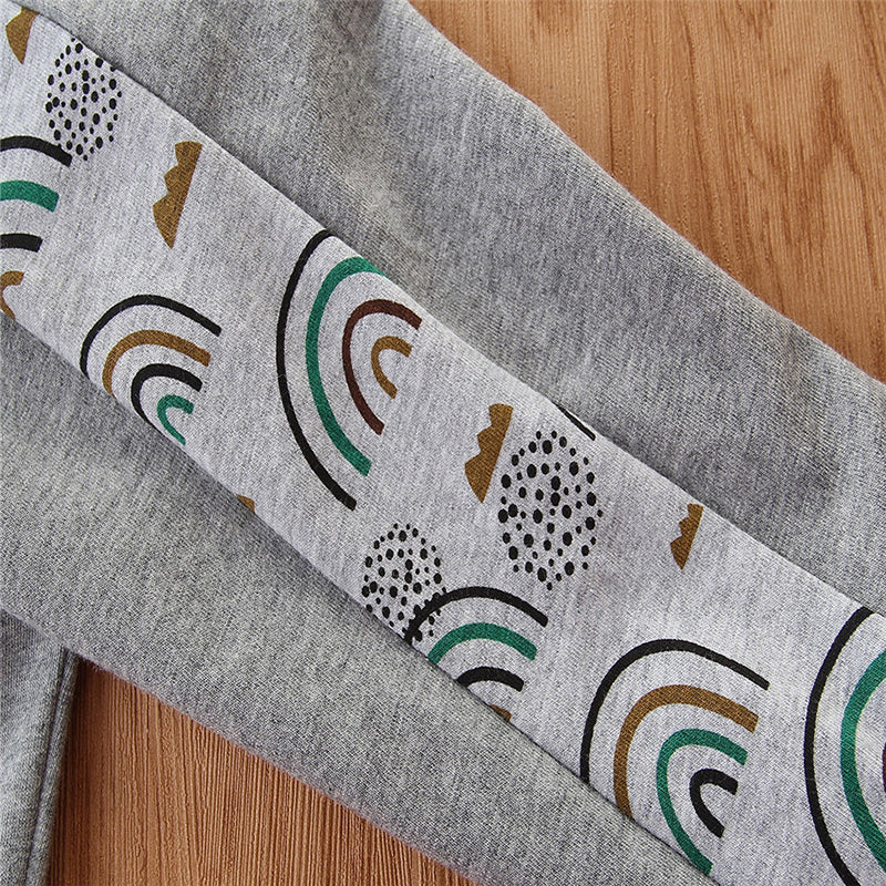 Infant Girls Grey Printed T-shirt & Trouser With Headband