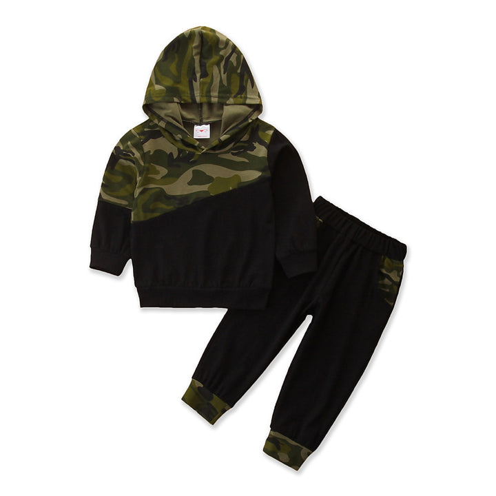 Boys Green Printed Sweatshirt With Joggers