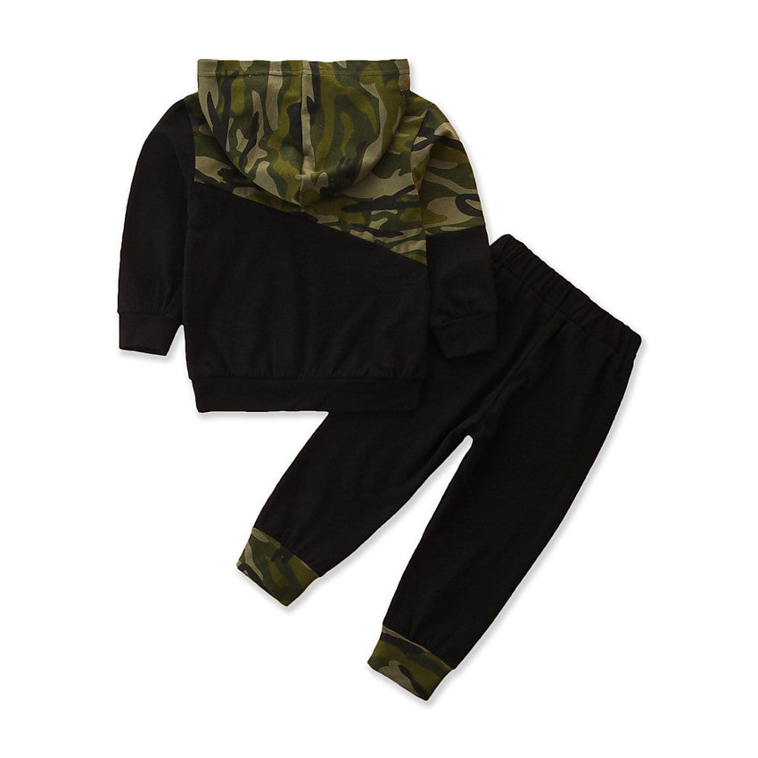 Boys Green Printed Sweatshirt With Joggers