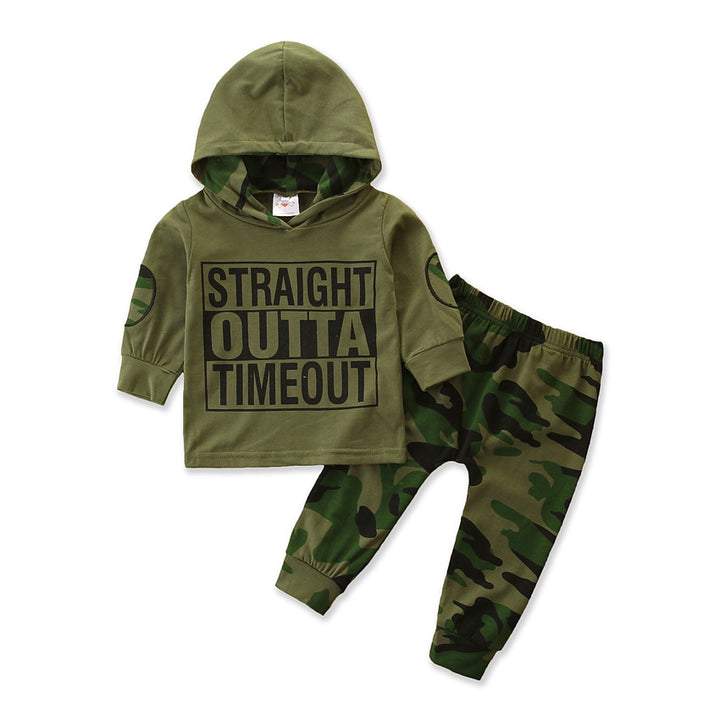 Boys Green Printed Sweatshirt with Pyjamas