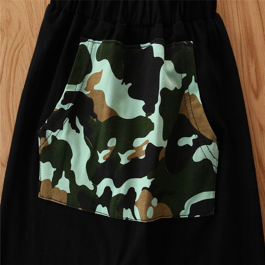 Boys Green Camouflage Printed Sweatshirt with Joggers