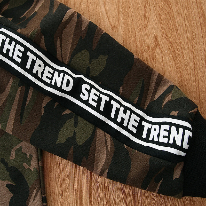 Boys Brown Camouflage Printed Slim Fit Joggers