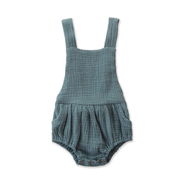 Infants Girls Blue Cotton Rompers