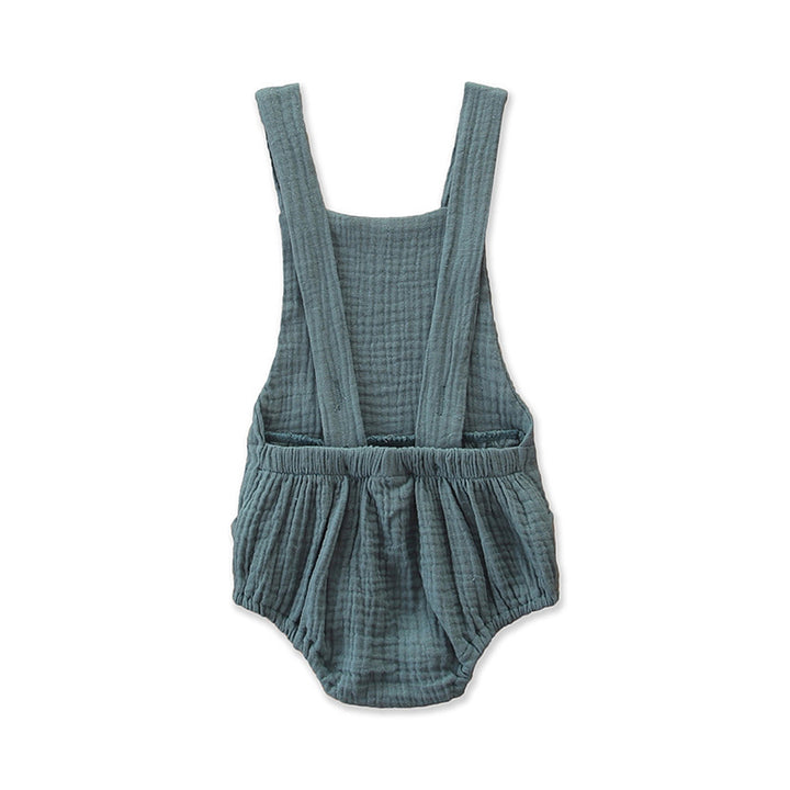Infants Girls Blue Cotton Rompers