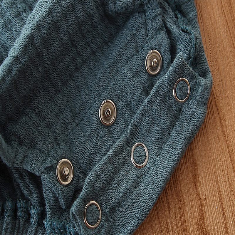 Infants Girls Blue Cotton Rompers
