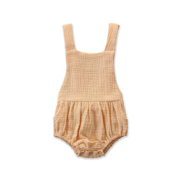 Beige Girls Self Designed Cotton Bodysuit