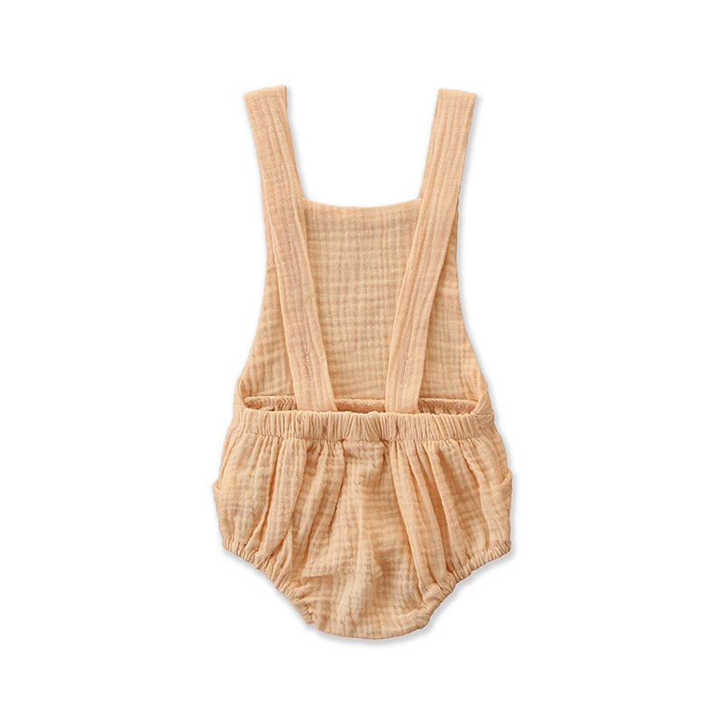 Beige Girls Self Designed Cotton Bodysuit