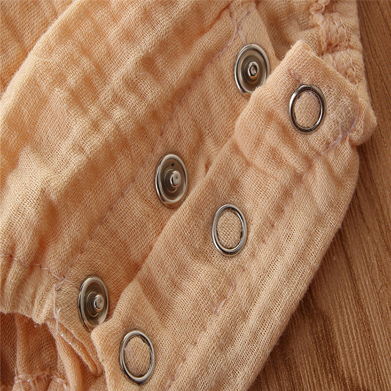 Beige Girls Self Designed Cotton Bodysuit