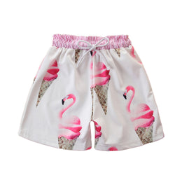White Kids Printed Cotton Swim Shorts