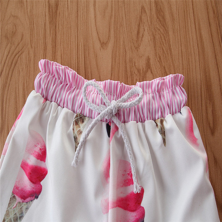 White Kids Printed Cotton Swim Shorts