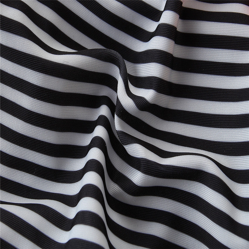 Infant Girls Black & Pink Striped Swim Set