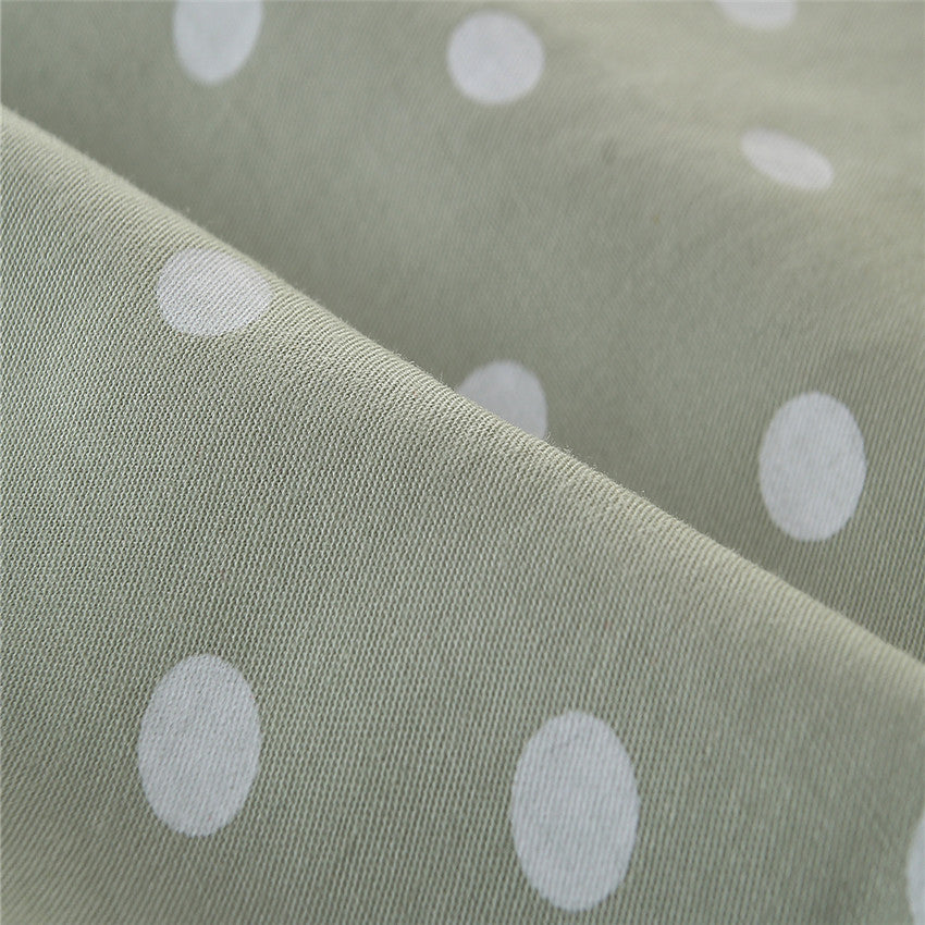 Girls Green Polka Dot Printed Cotton Playsuit
