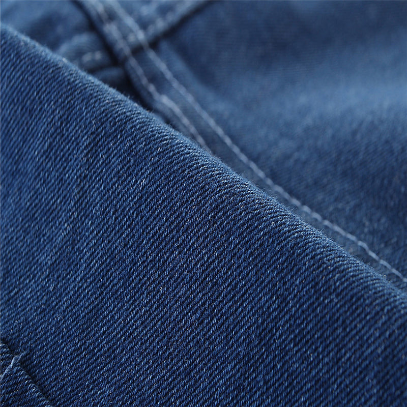 Girls Blue Slim-Fit Cotton Dungarees