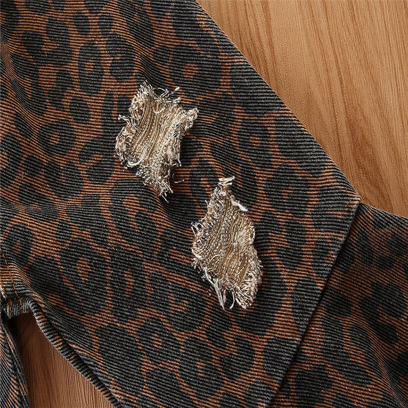 Girls Brown Flared Mid-Rise Mildly Distressed Printed Jeans