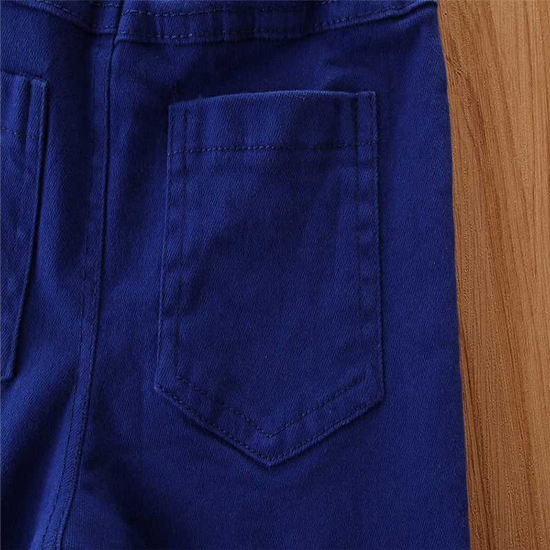 Girls Blue Flared Mid-Rise Mildly Distressed Jeans