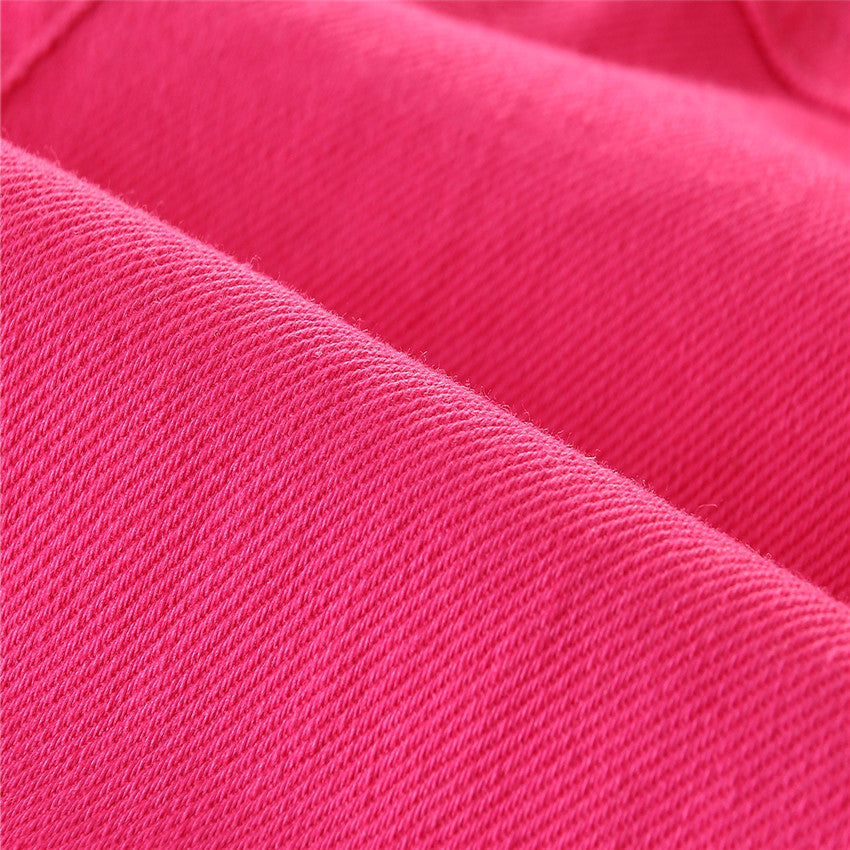 Girls Fuchsia Mildly Distressed Bootcut Jeans